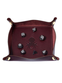 Leather Dice Tray In Oxblood