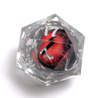 Dragon Eye: Red Iris Single D20 w/ Silver Ink