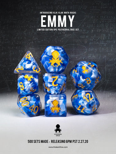 Emmy: Klik Klak Math Rocks Limited Edition 8pc Polyhedral Dice Set