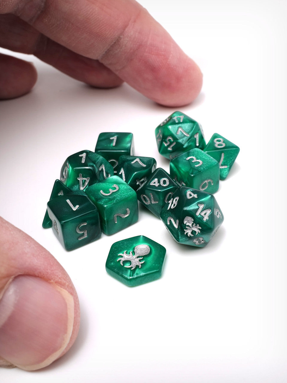 Feytfull Jade 12pc 10mm Mini RPG Dice Set