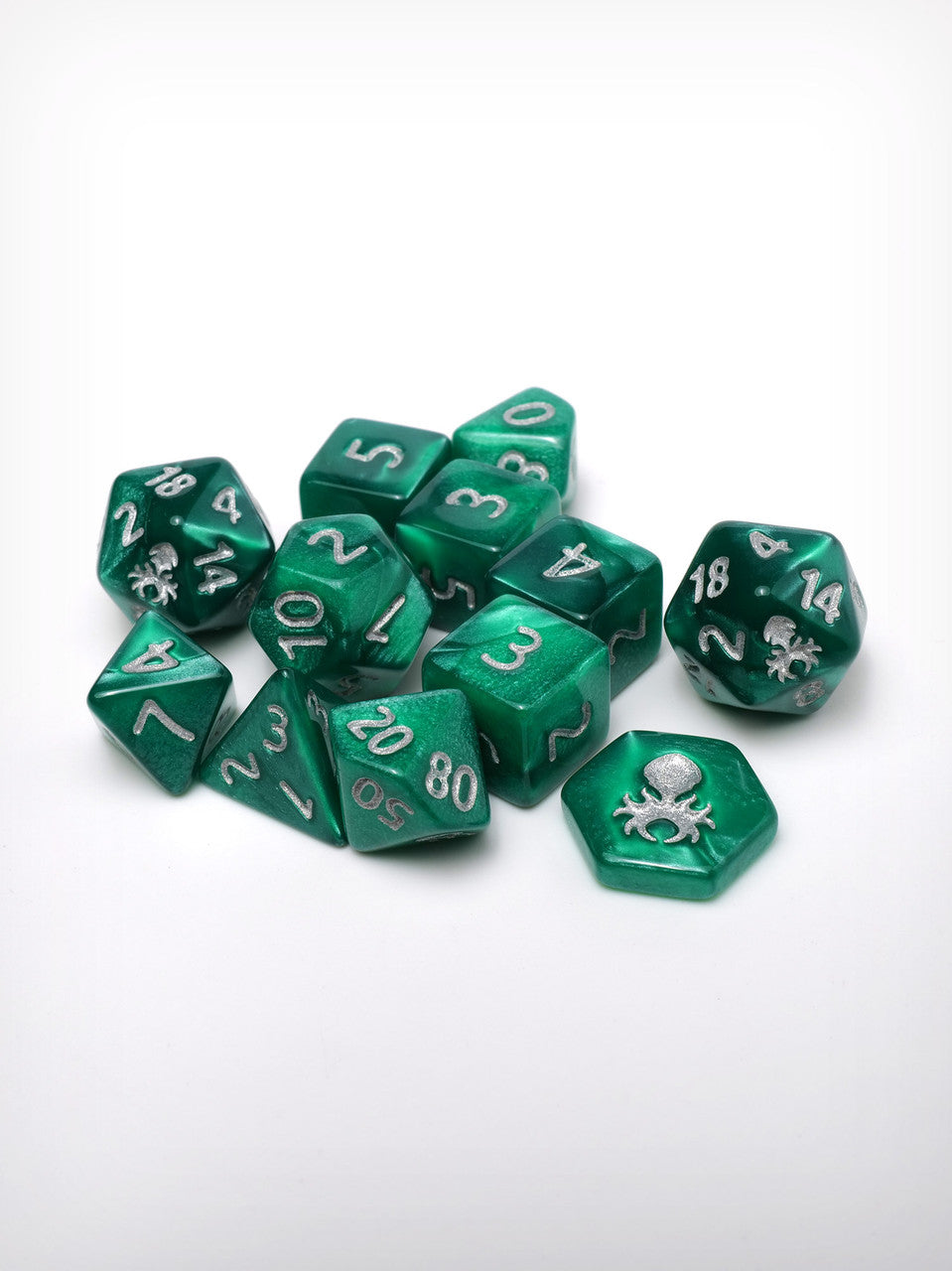 Feytfull Jade 12pc 10mm Mini RPG Dice Set