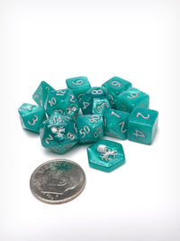 Feytfull  Turquoise 12pc 10mm Mini RPG Dice Set
