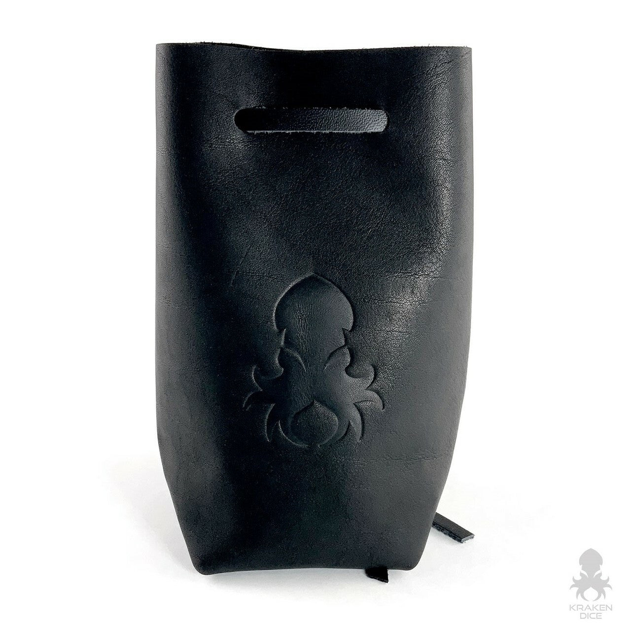 Medium Dice Bag In Black Leather