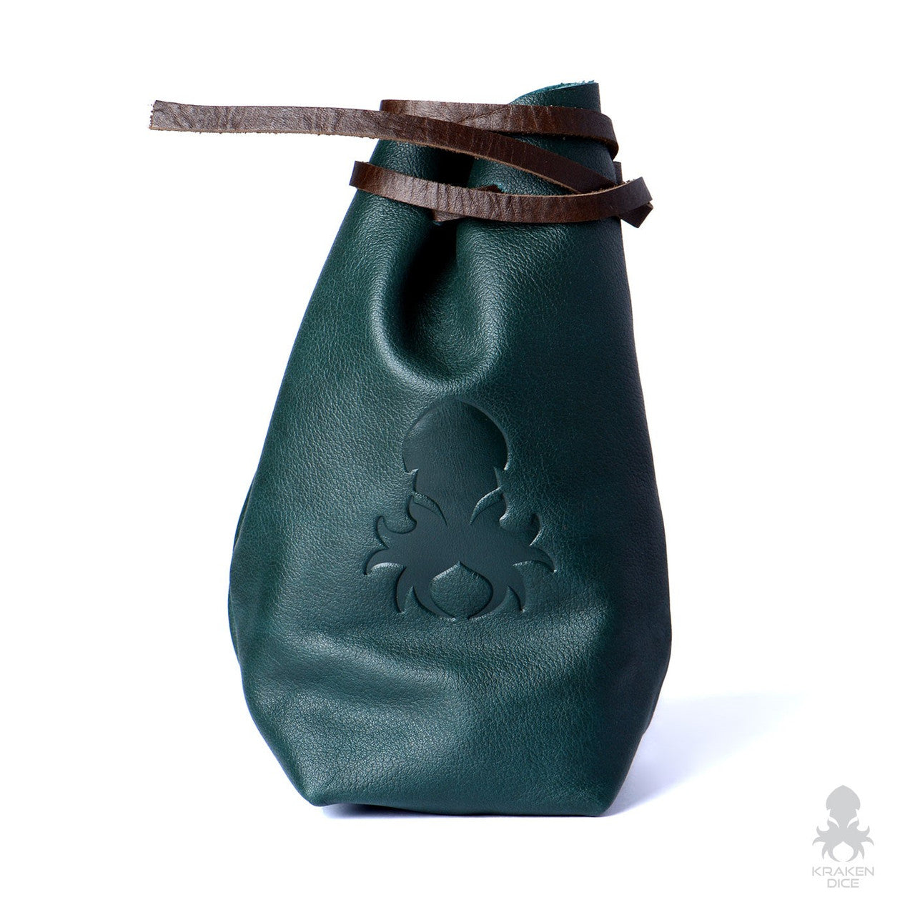 Freestanding Large Dice Bag In Green Leather