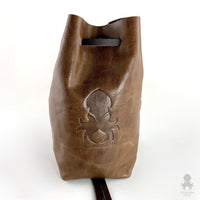 Freestanding Large Dice Bag In Tan Leather