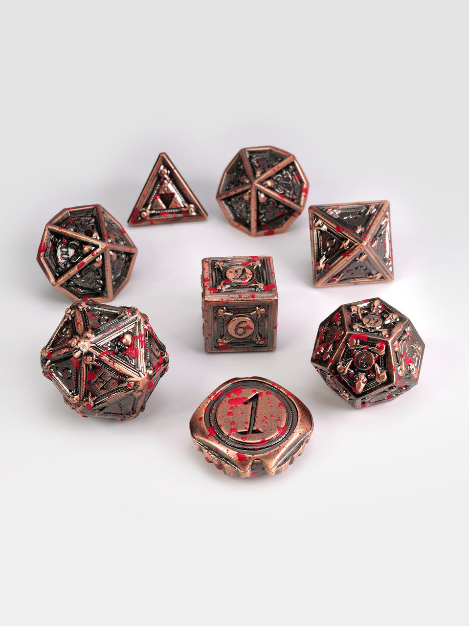 Geometric Horrors: Bloody Golem's Eyes TTRPG Dice Set