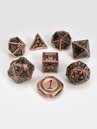 Geometric Horrors: Copper Golem's Eyes TTRPG Dice Set