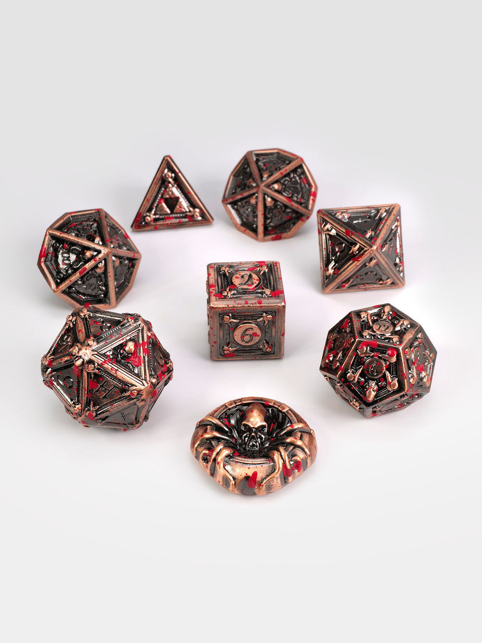 Geometric Horrors: Bloody Golem's Eyes TTRPG Dice Set