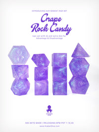 Kraken's Grape Rock Candy RAW 12pc Polyhedral Dice Set