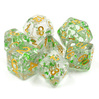 Metallic Emerald Flakes Polyhedral Dice Set