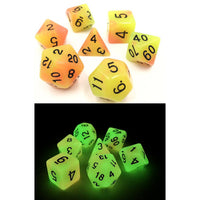 Orange & Yellow Glow in the Dark Dice Set