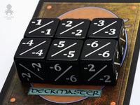 6pc Pack Negative Dice Counters Black -1/-1 for Magic: The Gathering