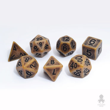 Archaic Gold Polyhedral 7pc Dice Set