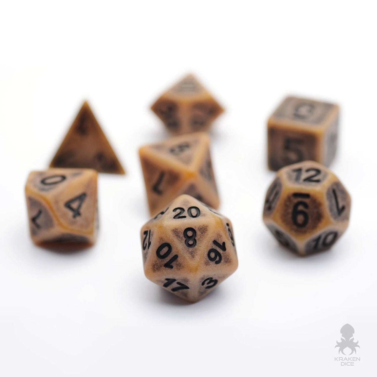 Archaic Gold Polyhedral 7pc Dice Set