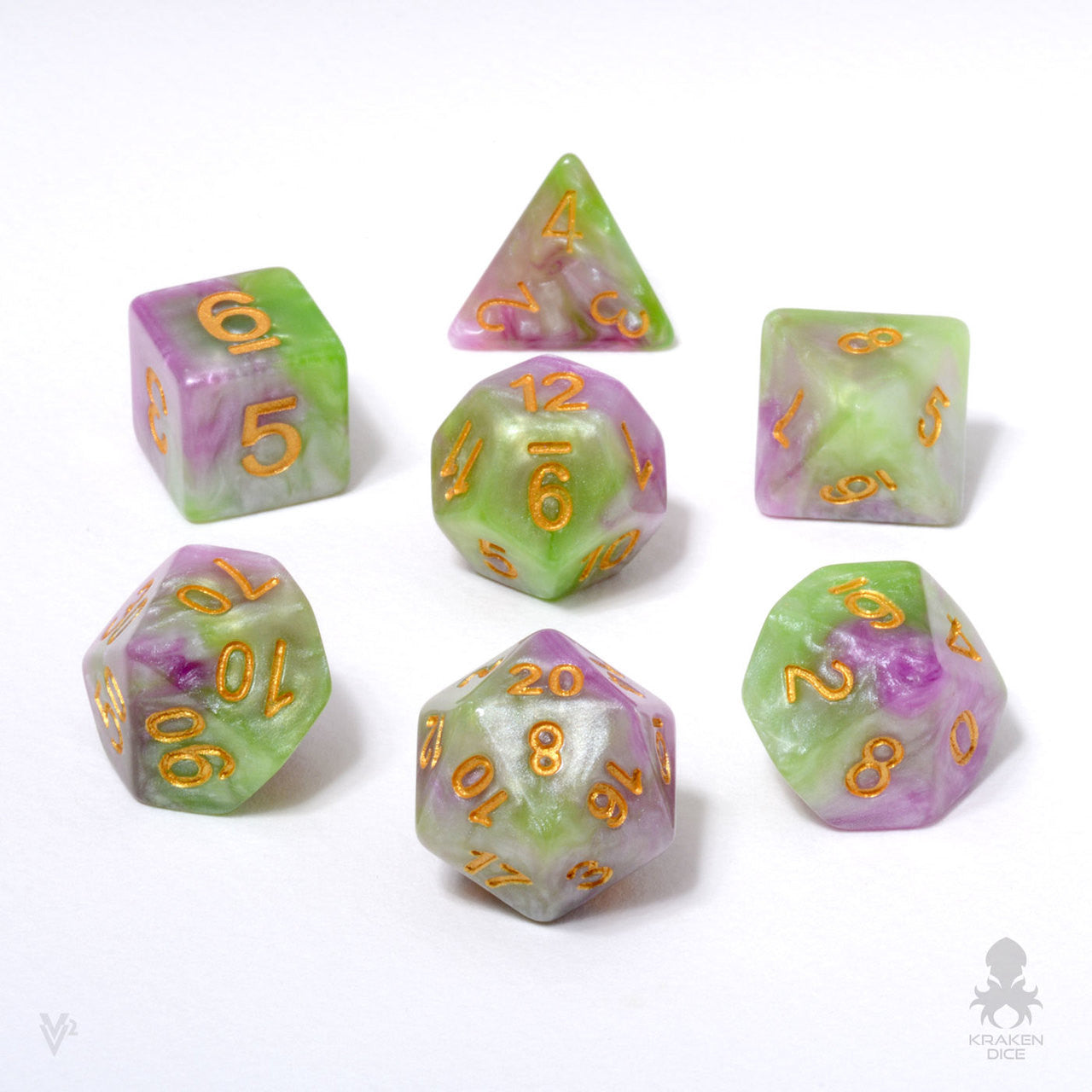Tropical Reef Polyhedral 7pc Dice Set