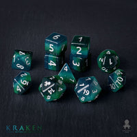 Kraken 12pc Silver Ink Dice Set With Kraken Logo