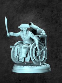 Landshark (Wheelchair Pirate) Miniature for Tabletop RPGs