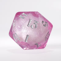 Light Pink Liquid Core Single D20 with Silver Ink