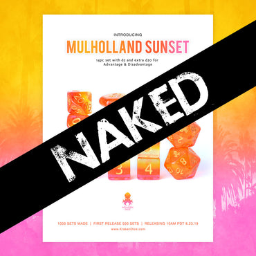 Naked Mulholland Sunset 14pc Dice Set without Ink