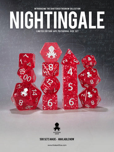 Nightingale: Shattered Theorem 14pc Limited Edition Polyhedral Dice Set