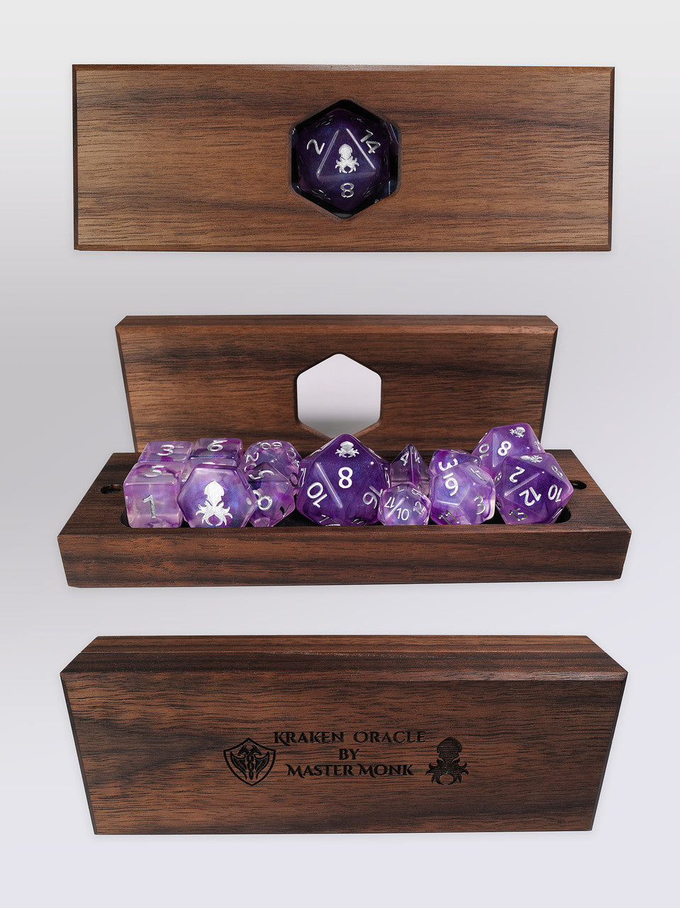 Kraken's Oracle Walnut Dice Vault by Master Monk