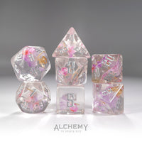 7pc Pastel Flowers with Silver Ink by Alchemy Dice