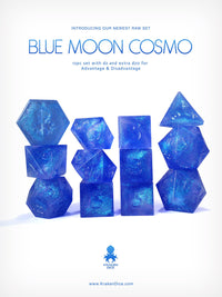 Kraken's RAW Blue Moon Cosmo 12pc Polyhedral Dice Set