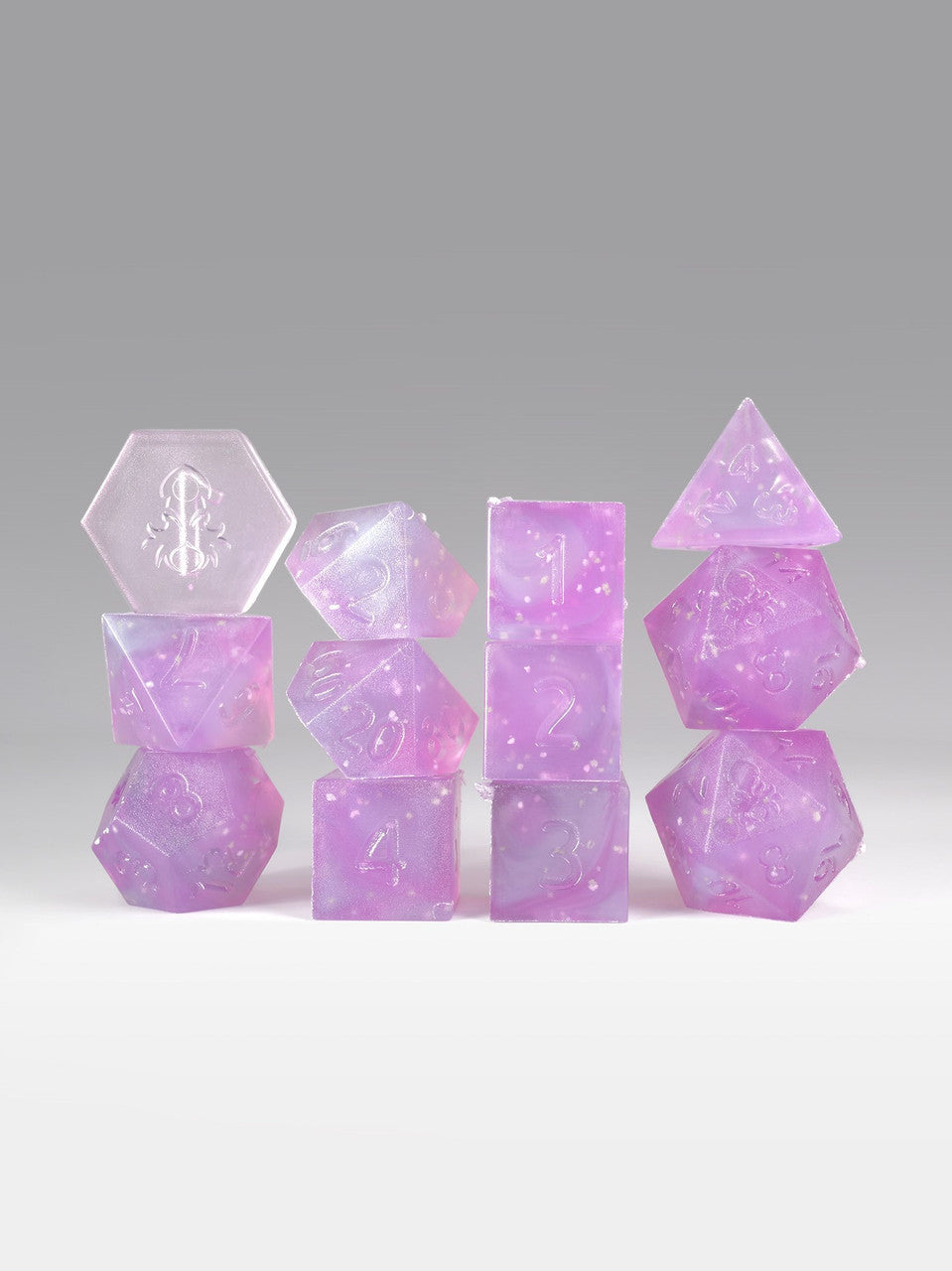 Raw Raspberry Fizz 12pc TTRPG Dice Set