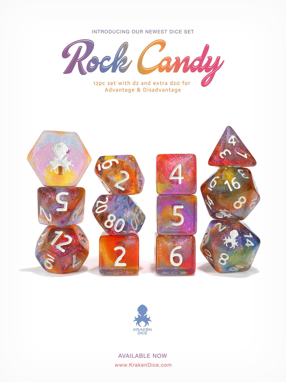 Kraken's Rock Candy 12pc Polyhedral Dice Set