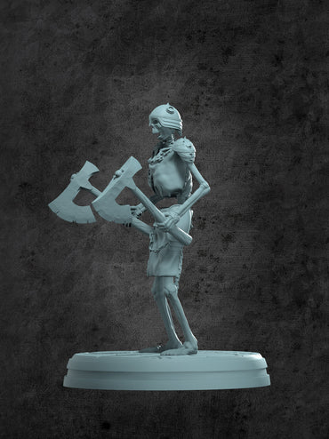 Skeleton Hatchetman Miniature for Tabletop RPGs