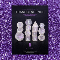 Transcendence Silver Ink Mystics 14pc Dice Set With Kraken Logo