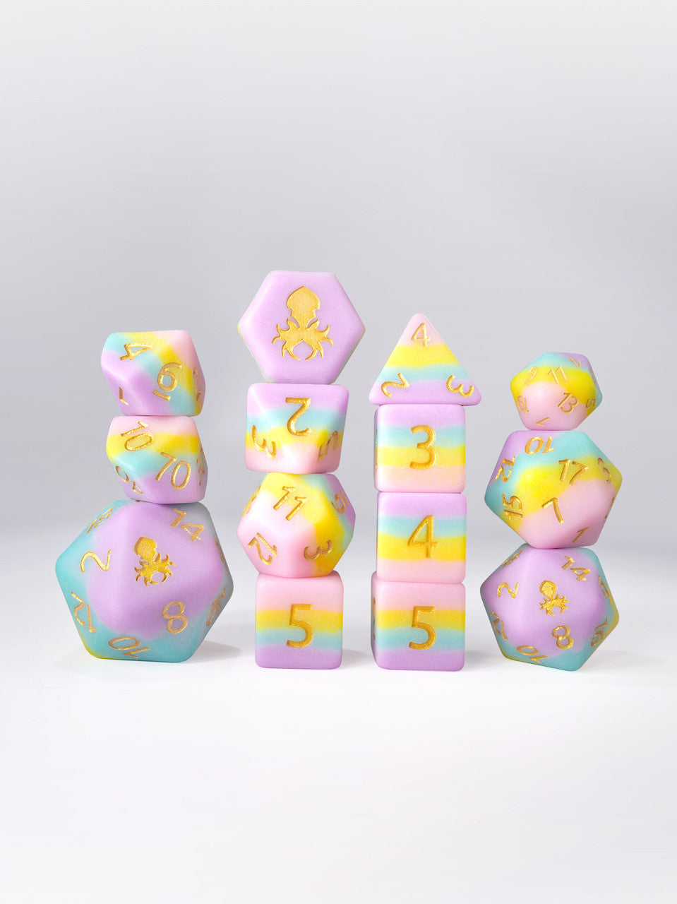 Unicorn Poop 14pc Matte Dice Set