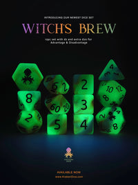 Witches Brew 12pc Glow in the Dark RPG Dice Set