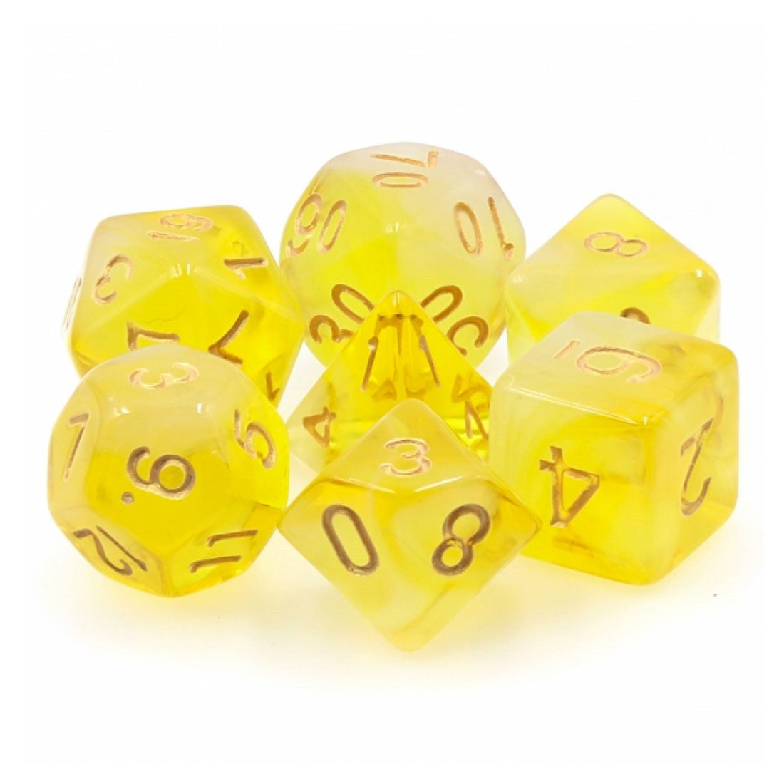 Yellow Milky 7pc Polyhedral Dice Set