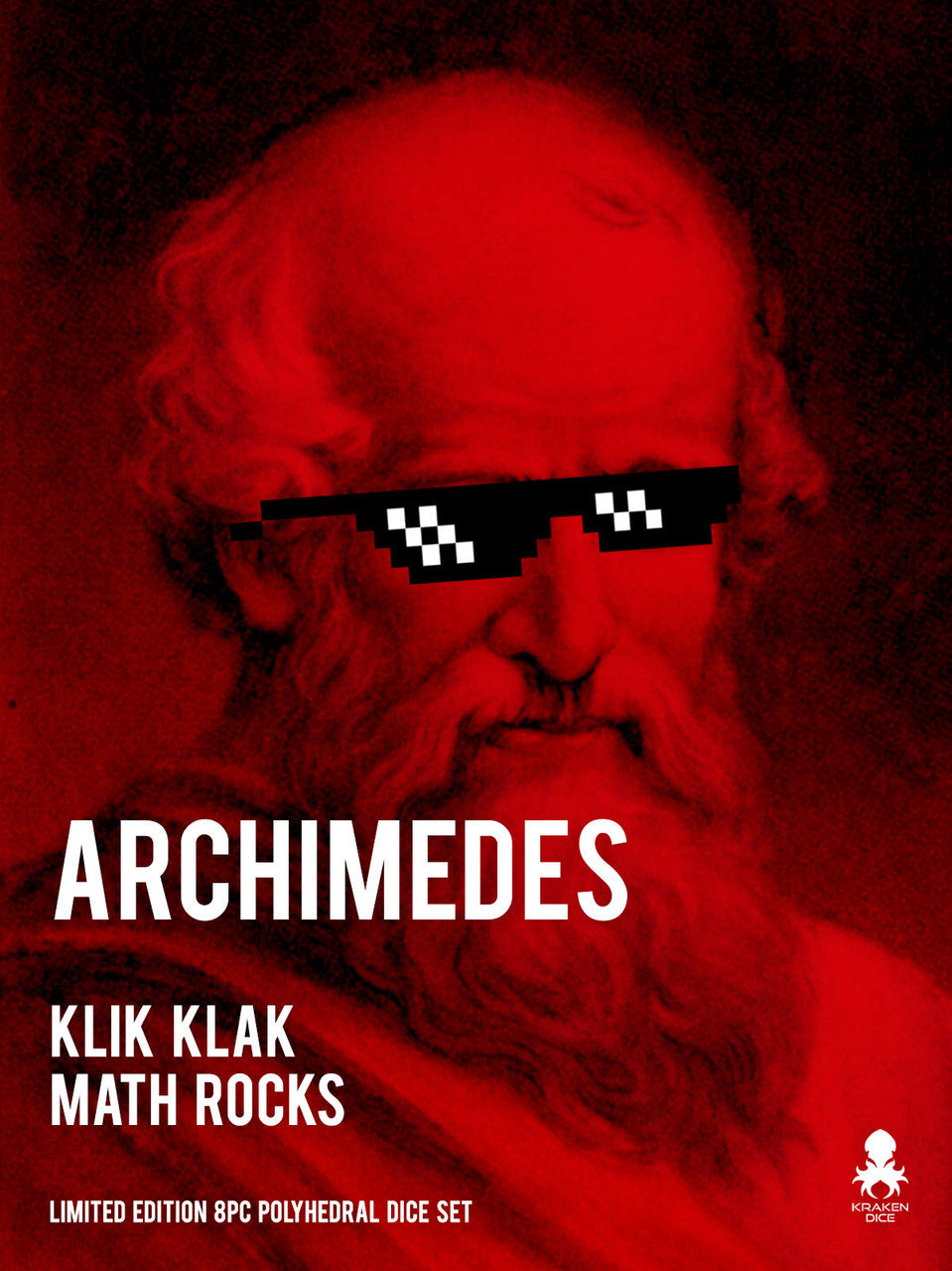 Archimedes:  Klik Klak Math Rocks Limited Edition 8pc Polyhedral Dice Set