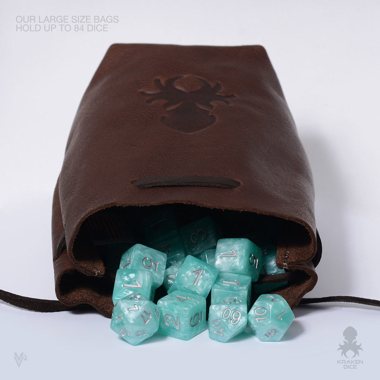 Freestanding Large Dice Bag In Brown Leather