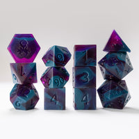 RAW 12pc Purple and Blue Gummi Polyhedral Dice Set