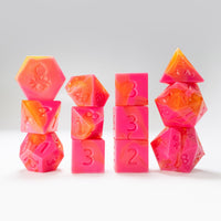 RAW 12pc Orange and Pink Gummi Polyhedral Dice Set