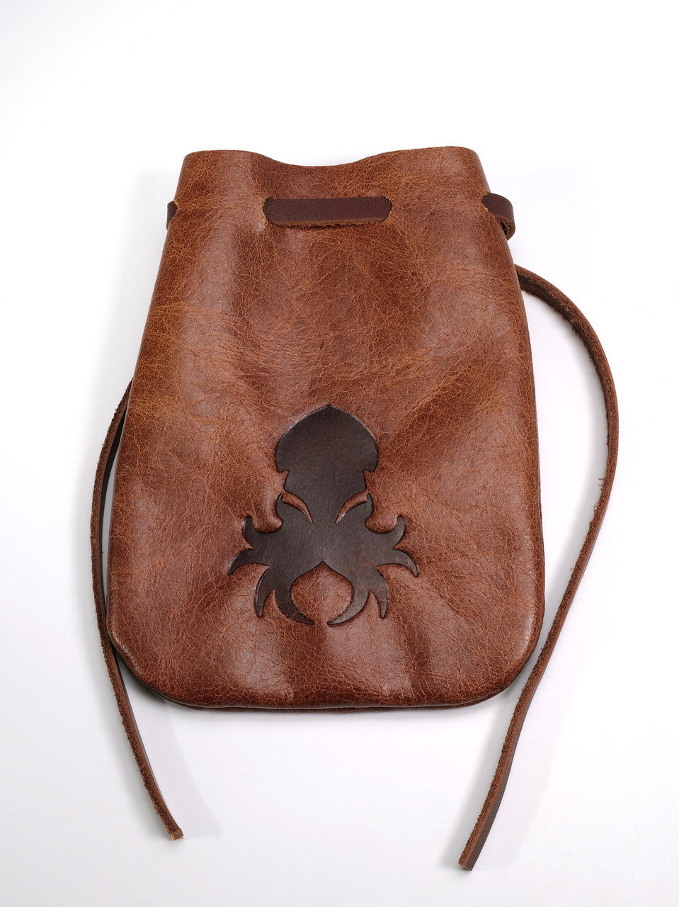 Medium Leather Dice Bag in Amber