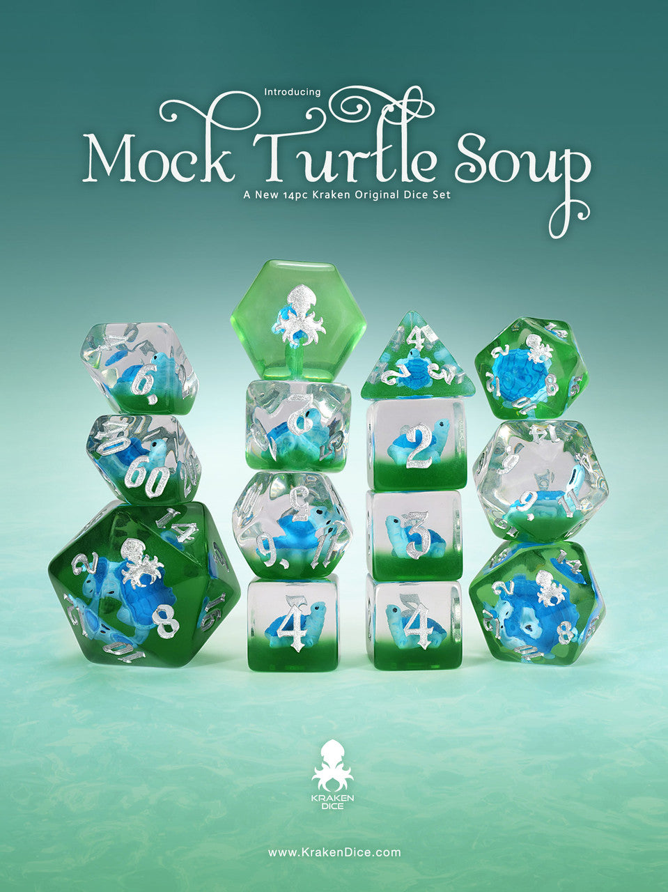 MockTurtle Soup 14pc Turtle Inclusion Dice Set