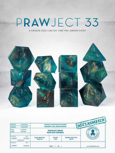PRAWJECT:33  RAW RPG Dice Set