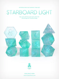 RAW Starboard Light 12pc Glitter RPG Dice Set