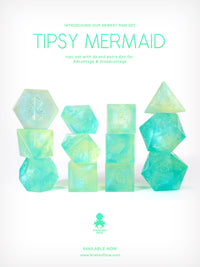 RAW Tipsy Mermaid 12pc Glitter RPG Dice Set