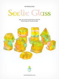 Seelie Glass 12pc Dice Set With Kraken Logo