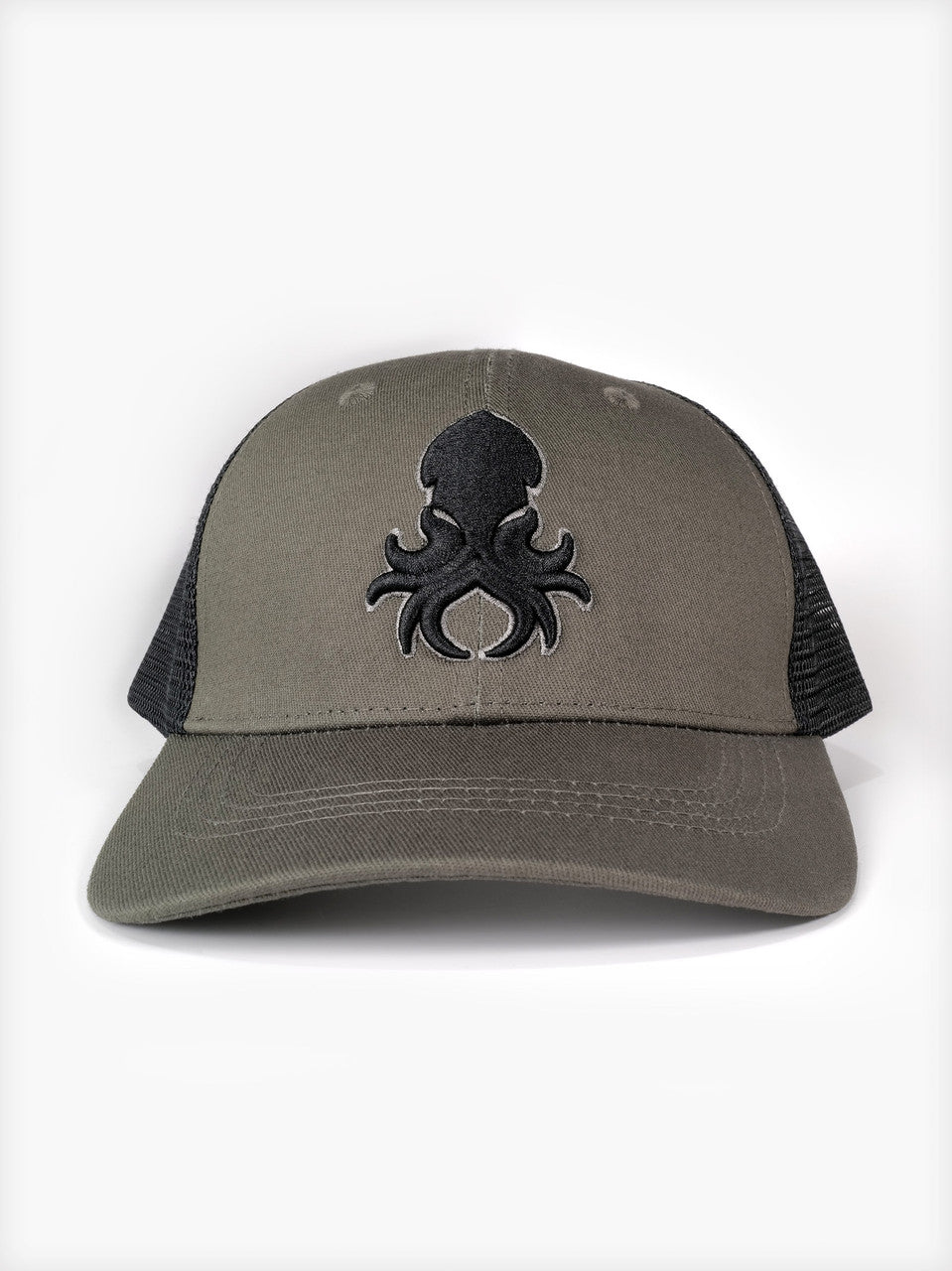 Kraken Logo Grey Silhouette  Snapback Trucker Cap