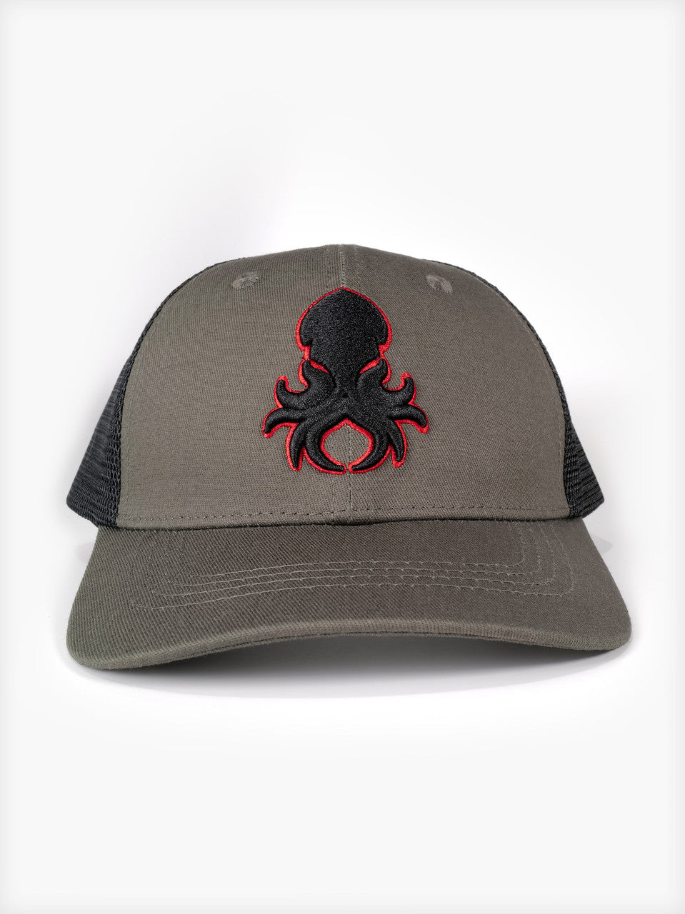 Kraken Logo Red Silhouette  Snapback Trucker Cap