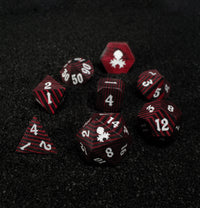 Black and Red 8pc Wooden Dice set