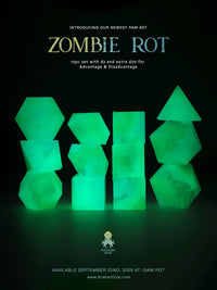 RAW Zombie Rot 12pc Glow in the Dark RPG Dice Set